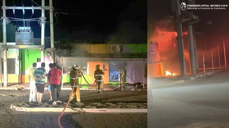 Voraz incendio en un local comercial de La Paz