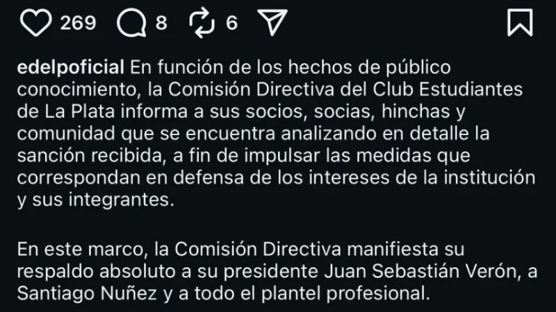 Estudiantes prepara respuesta para defenderse de AFA