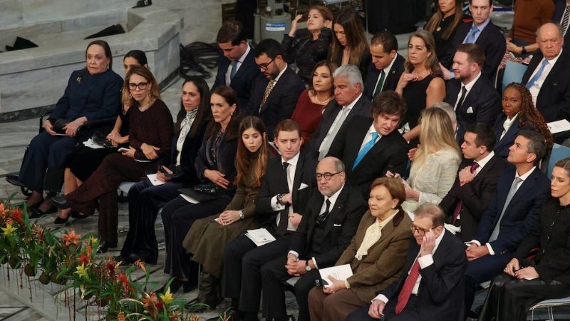 Milei acompaña a María Corina Machado en Oslo