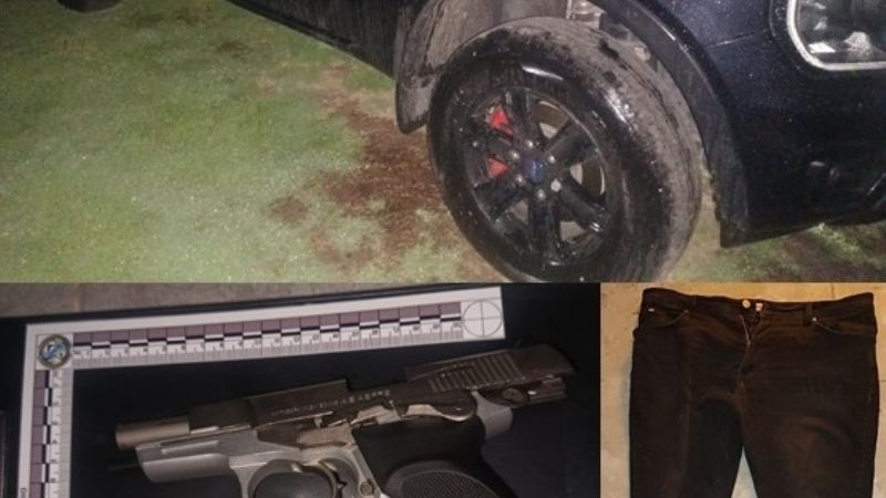 Detienen a dos hombres y secuestran un arma de fuego, una camioneta y otros elementos