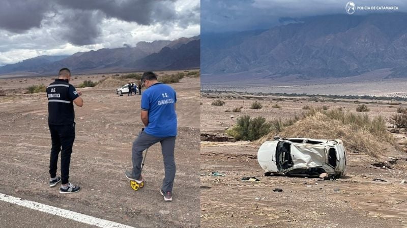 Violento vuelco en la Ruta Nacional 60 entre Fiambalá y Tinogasta