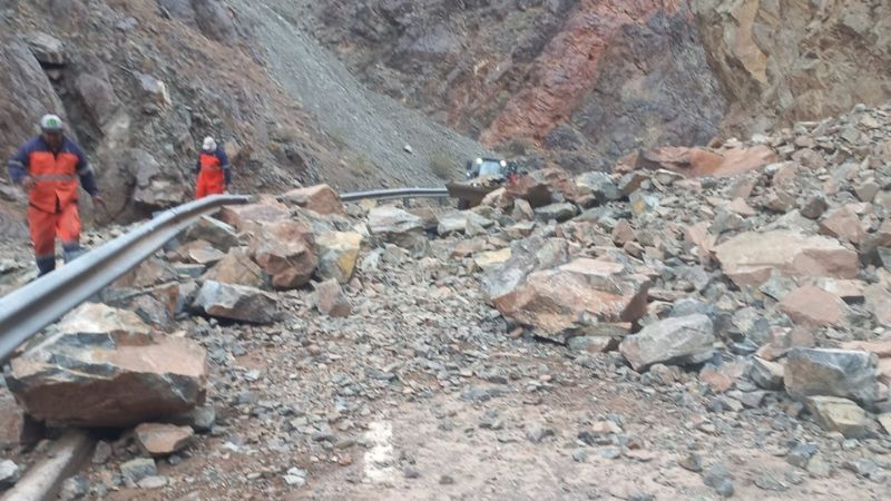Corte total en RN 60, en Quebrada Las Angosturas