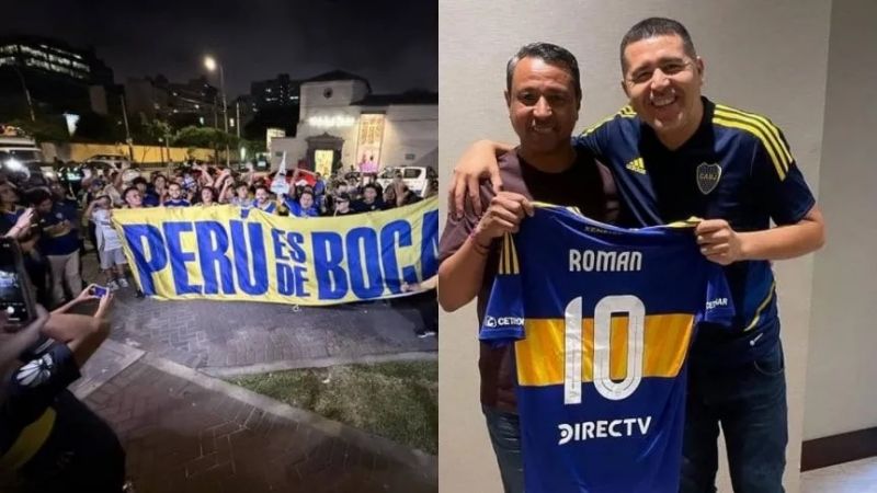 Locura en el banderazo por Boca, en Lima