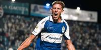 CASTILLO festeja su gol paara Gimnasia, ante Atlético, en Tucumán, por el torneo Apertura 2025.