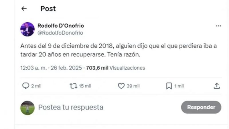 D'Onofrio le dio “la razón” a Macri