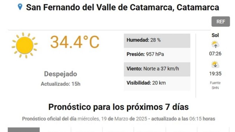El domingo comienza a descender la temperatura