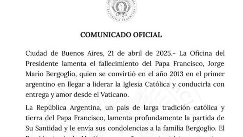 Murió el Papa Francisco