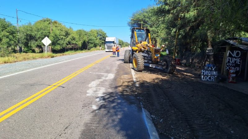 Precaución al volante: trabajos en banquinas sobre la Ruta 38