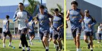 LOS JUGADORES de Boca entrenaron hoy a las órdene de los prepradores físicos Cisneros y Aquino.