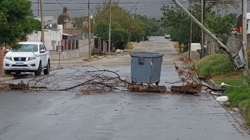 Vecinos reclaman por poste caído hace más de una semana