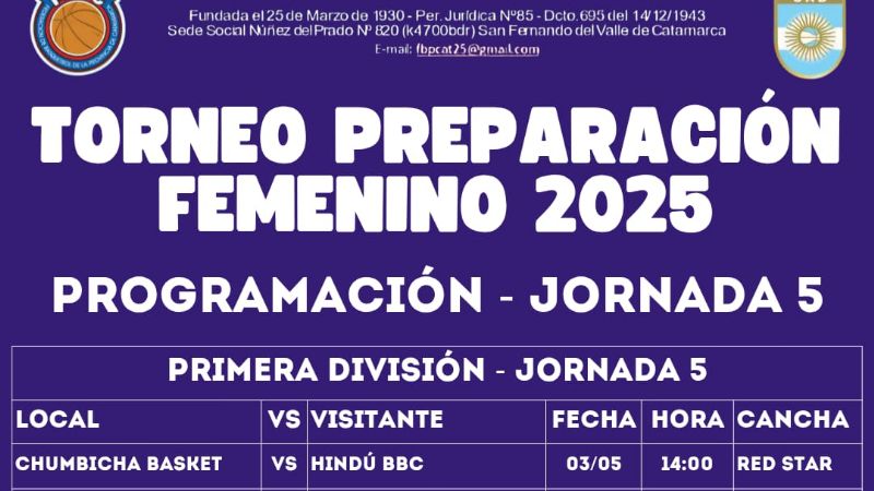La 5ta. del Básquet Femenino, con cambios