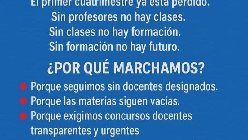 Estudiantes de Belén se movilizan por falta de docentes