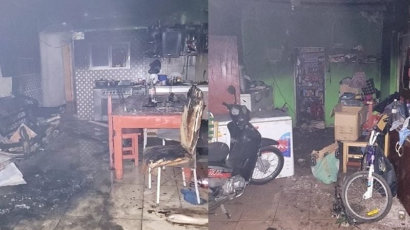 Familia sufrió importantes daños tras incendiarse su casa