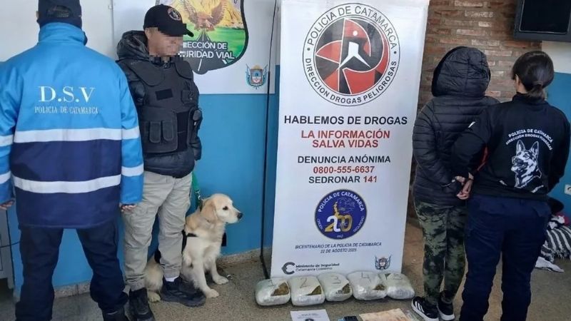 Una joven fue detenida con más de 5 kilos de marihuana