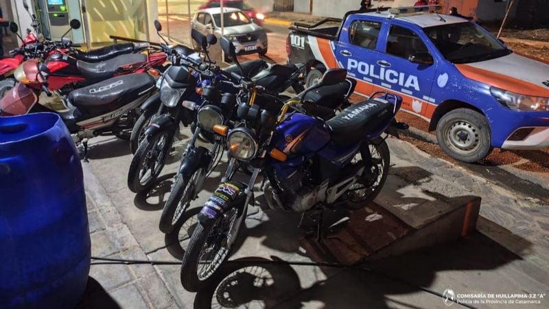 Incautan motocicletas en operativo en Capayán