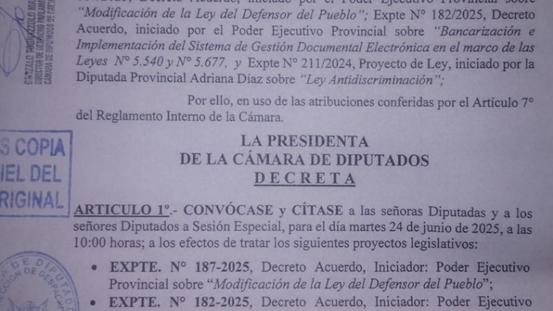Diputados sesionan para avanzar en la designación del nuevo Defensor del Pueblo