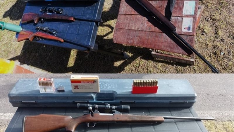 Policías secuestran tres rifles