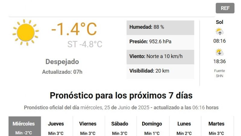 El domingo vuelve a bajar la temperatura