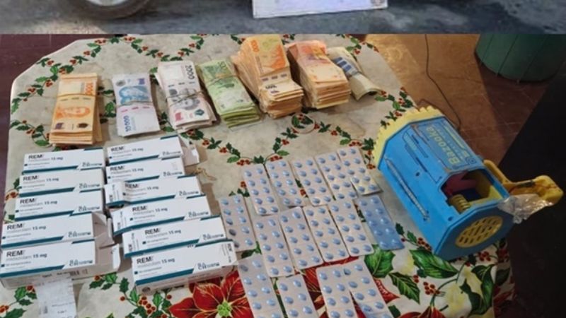 En un allanamiento incautan $1.800.000 y ansiolíticos