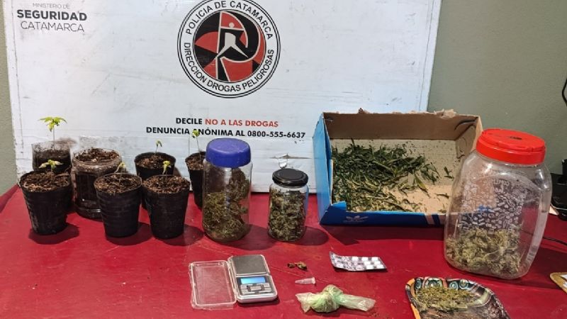 Secuestran marihuana, ansiolíticos, un iPhone, balanzas y una moto