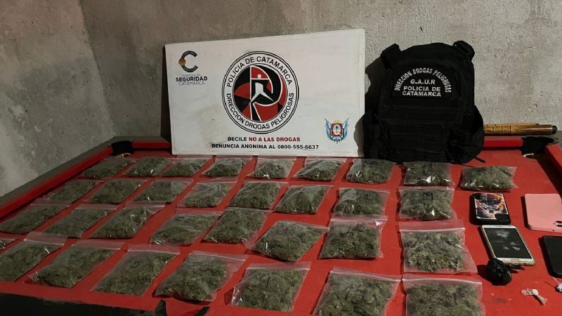 Tinogasta: Detienen a cuatro personas y secuestran cocaína y marihuana