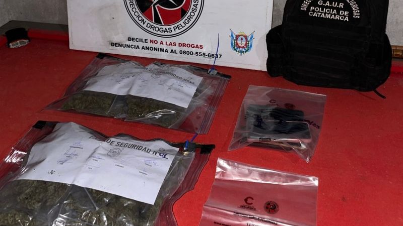 Tinogasta: Detienen a cuatro personas y secuestran cocaína y marihuana