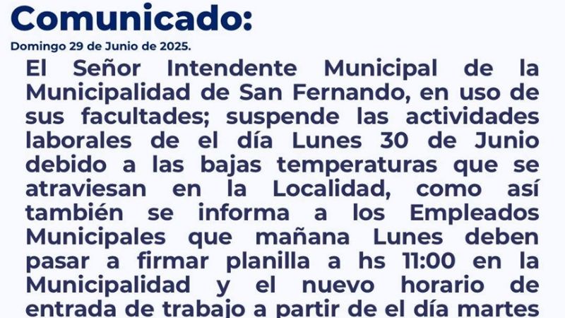 Municipios de Belén también dan asueto por el frío