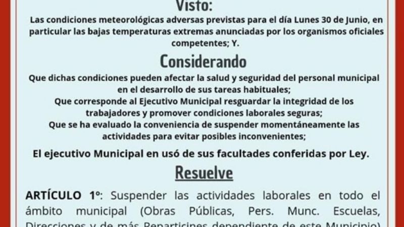 Municipios de Belén también dan asueto por el frío