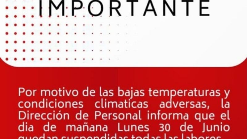 Municipios de Belén también dan asueto por el frío