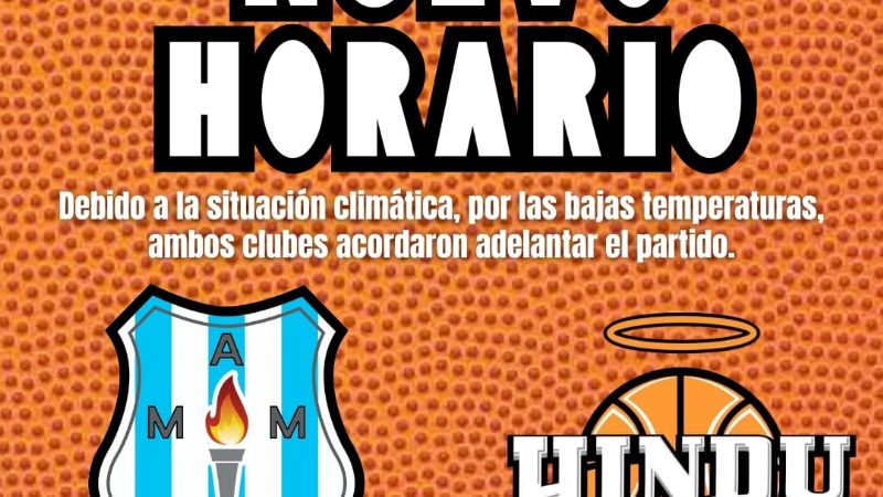 Ateneo Mariano Moreno vs Hindú BBC tiene nuevo horario