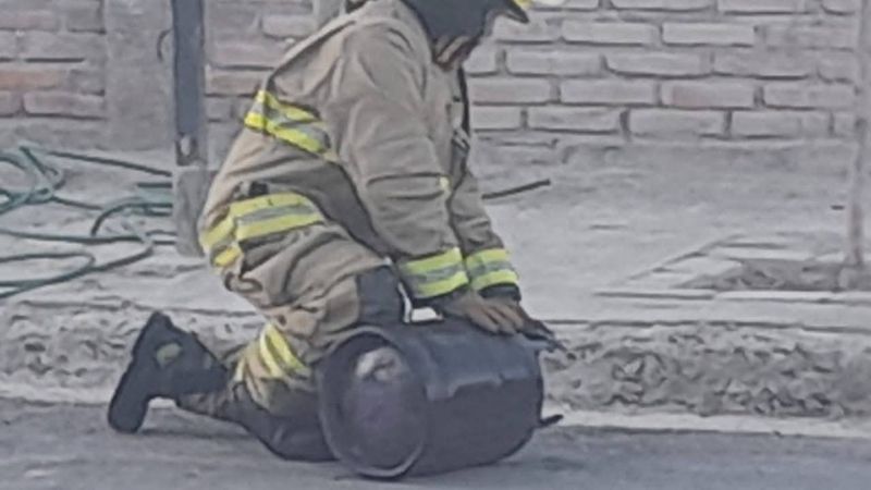 Una garrafa causó un incendio en Santa María
