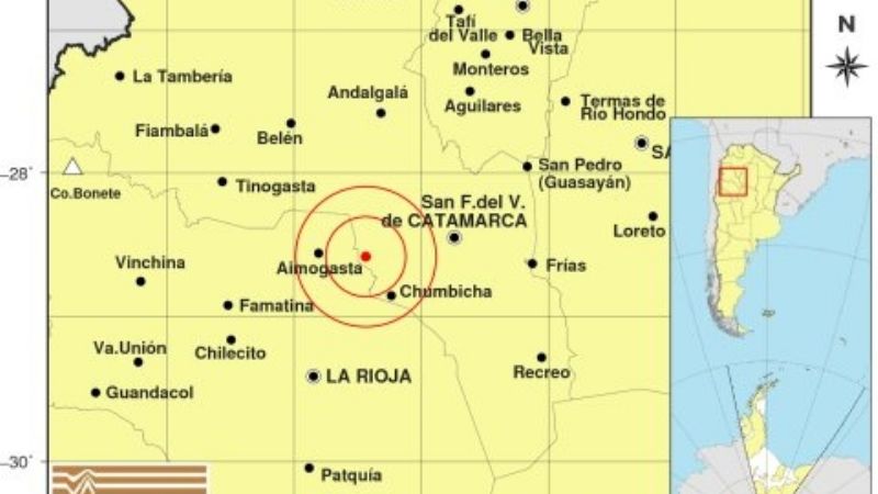 Ayer se registraron dos sismos en el interior provincial