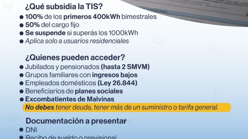Tarifa de Interés Social 2025: quiénes pueden acceder al beneficio y cómo inscribirse