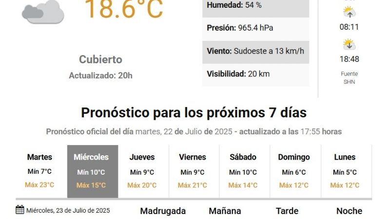Mañana miércoles, el día más frío desde que empezó el Poncho