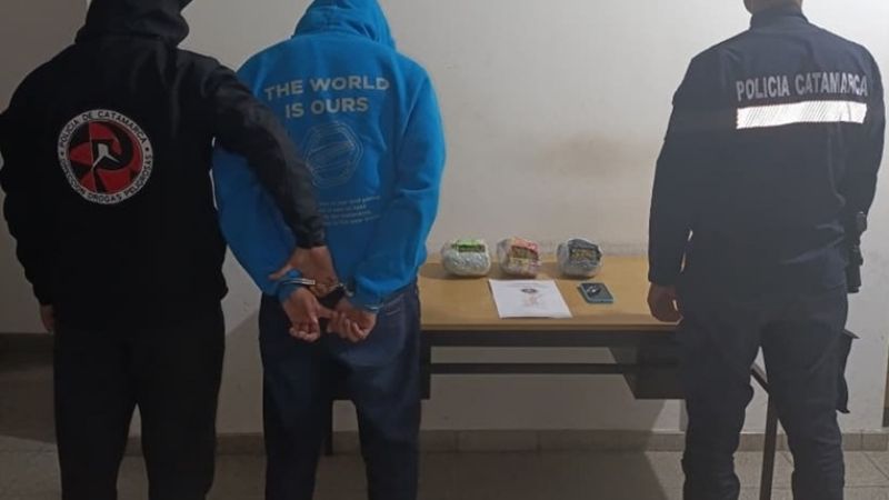 Detuvieron a un hombre con un kilo y medio de marihuana