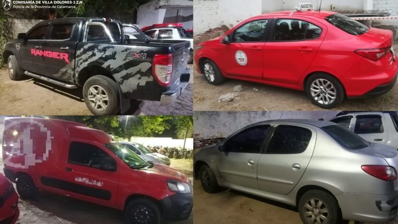 Operativos terminaron con persona detenida y el secuestro de camionetas, autos y motos