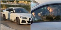 FRANCO MASTANTUONO llegando a la ciudad deportiva del Real Madrid, en el BMW Serie 4 Gran Coupé, que le regaló el club. 