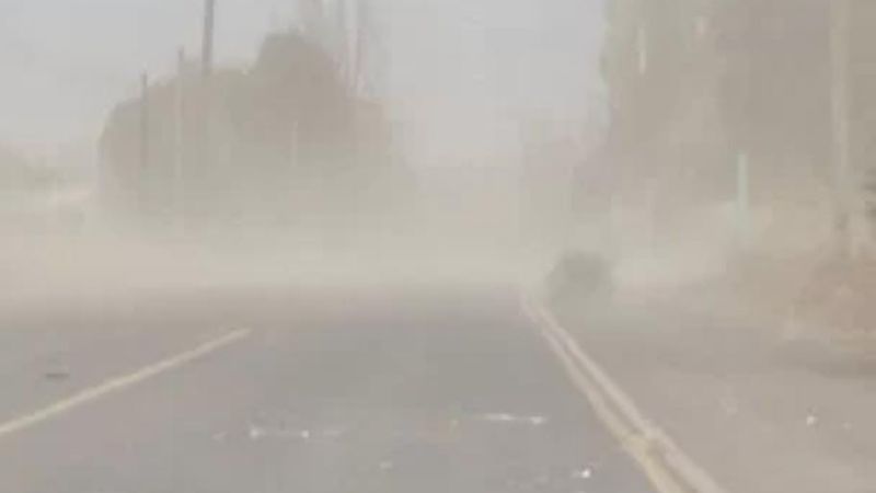Precaución en RN 60, por fuerte viento y polvo en suspensión