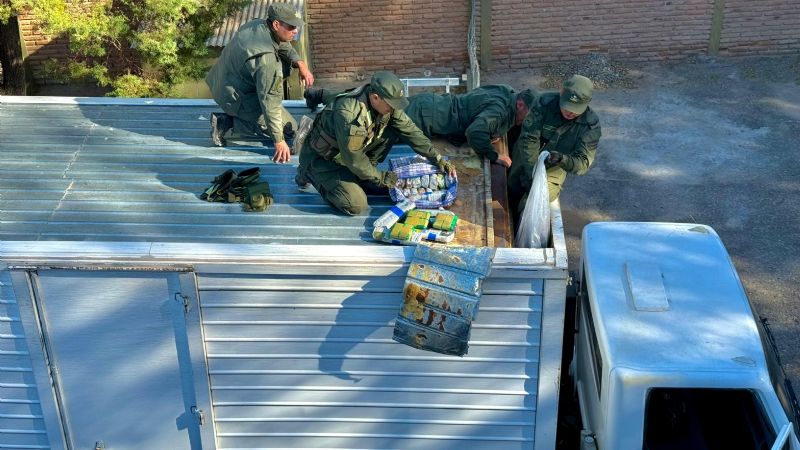 Gendarmería descubrió 350 kilos de hojas de coca ocultas en doble fondo de un camión