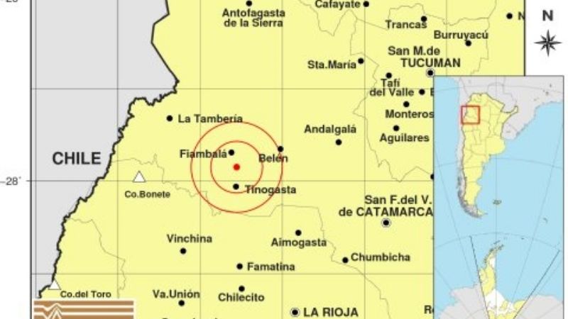 Dos temblores sacudieron el Oeste de Catamarca en menos de tres horas