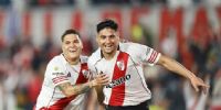 GOL Y FIGURA. Maximiaiano Salas hizo un golazo, a pura potencia, para River, y fue figura del partido.
