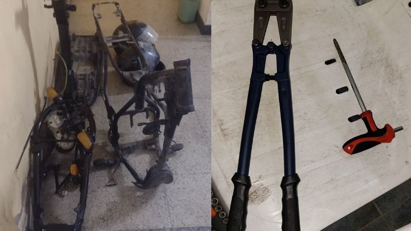 Tras un robo, descubren un desarmadero de motos clandestino