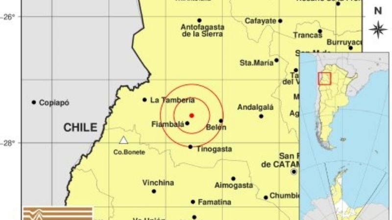 Temblor cerca de Fiambalá