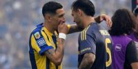 ÁNGEL DI MARÍA Y LEANDRO PAREDES durante el partido en el que Rosario Central igualó 1-1 ante Boca. 