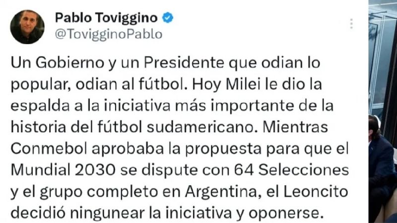 Cuestionan a Milei por faltazo a reunión de FIFA