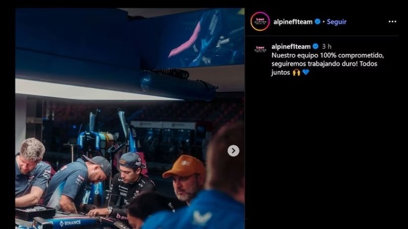 Guiño de Alpine para la continuidad de Colapinto