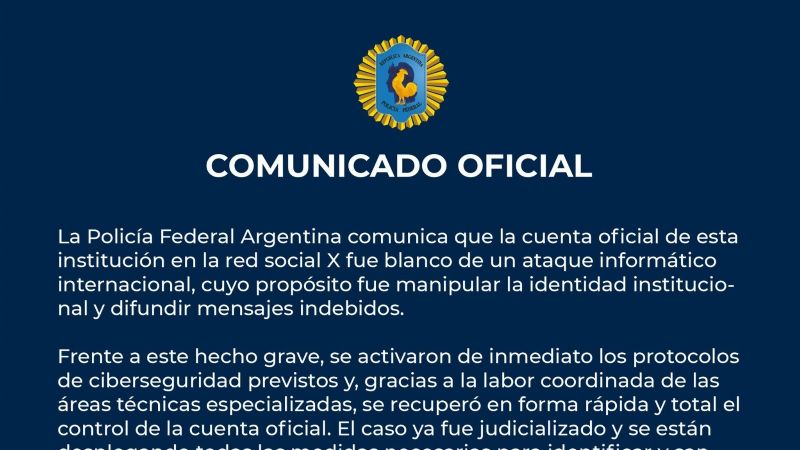 Hackearon a la Policía Federal y usaron sus redes para promocionar criptomonedas