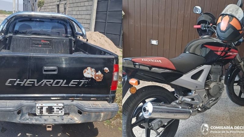 Detienen a un sujeto que empujaba una camioneta robada