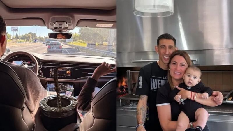 Paredes le dio una visita sorpresa a Di María