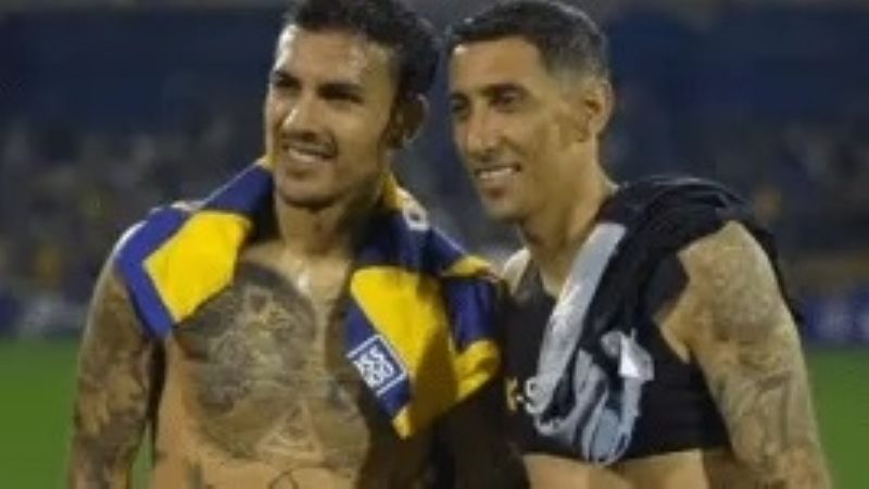 Paredes le dio una visita sorpresa a Di María